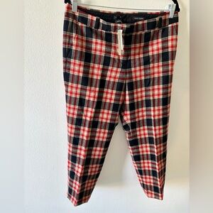 J Crew Cafe Capri plaid wool pants